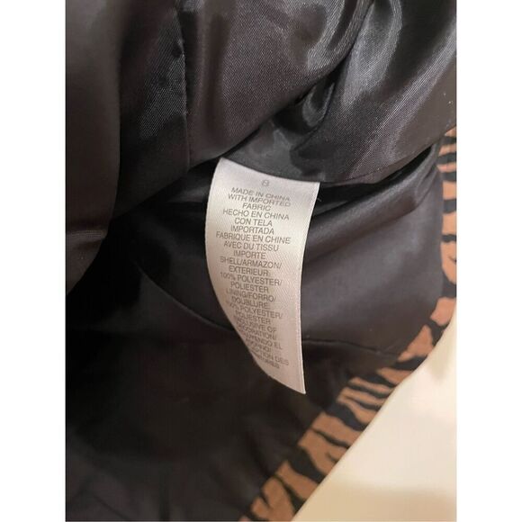 Liz Claiborne animal print long sleeve belted Y2K blazer suit jacket size 8 - Picture 6 of 12